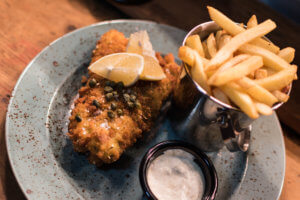 Sinnotts Bar Chicken Fingers with fries